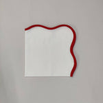 Quilted wave Table Linens PlaceMats White Piping Napkins and Cotton wave scallop cloth cocktail napkins for Dinner Table, Christmas Gift