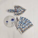 cloth napkins, personalized gifts , hand printed napkins,Christmas blue flower flower, wedding napkins, piping Cotton dinner napkins