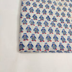 Blue Owls children printed prin100% Cotton Quilting Fabric by the yard, India Block Print Fabric, fabric for Duvet Covers, Curtains, Dresses