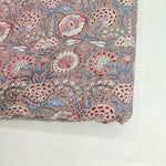 Sage Pink Red Floral 100% Cotton Quilting Fabric by the yard, India Block Print Fabric, fabric for Duvet Covers, Curtains, Dresses