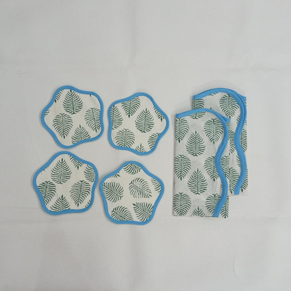 Cotton dinner piping napkins, indian cotton scallop napkins, hand printed napkins, cocktail napkins, table cloth napkins, bulk cotton cloth
