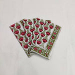 cloth napkins, personalized gifts , hand printed napkins,Christmas red flower flower, wedding napkins, piping Cotton dinner napkins