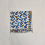 cloth napkins, personalized gifts , hand printed napkins,Christmas blue flower flower, wedding napkins, piping Cotton dinner napkins
