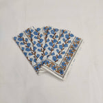 cloth napkins, personalized gifts , hand printed napkins,Christmas blue flower flower, wedding napkins, piping Cotton dinner napkins