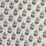 Teal Green Leafs Pattern 100% Cotton Quilting Fabric by the yard, Quilt Fabric, Indian Fabric, fabric for facemasks, fabric for bags