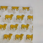 Cow print Hand Block Printed Fabric, 100% Cotton Quilting Fabric by the Yard, Quilt Fabric by Yard, Floral Fabric,Quilt,Fabric Mask