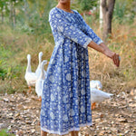 Long Kurti With Pockets, Indian Bridesmaids dress, Gift for her, Gift for Mom, Pleated Top with Lace, Summer Dress, India Block Print Top