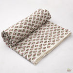 Taffy Pink, Asparagus and Army Green Hand-Block Printed Cotton Cloth