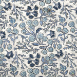 Denim and Baby Blue on White Hand-Block Printed Cotton Cloth