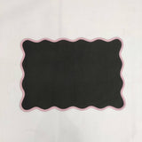 Table Linens scalloped PlaceMats Piping Mats , Rectangular Cotton wave scallop cloth cocktail Placemats,fathers day gift