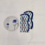 Wave scallop cloth napkin,gift for him, Piping Napkins,Indian Napkins, Set of 4, white napkin