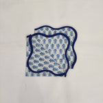 Wave scallop cloth napkin,gift for him, Piping Napkins,Indian Napkins, Set of 4, white napkin