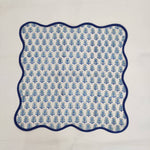 Wave scallop cloth napkin,gift for him, Piping Napkins,Indian Napkins, Set of 4, white napkin