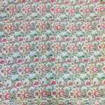 Pink Green flower Pattern 100% Cotton Quilting Fabric by the yard, Quilt Fabric, Indian Fabric, fabric for facemasks, fabric for bags