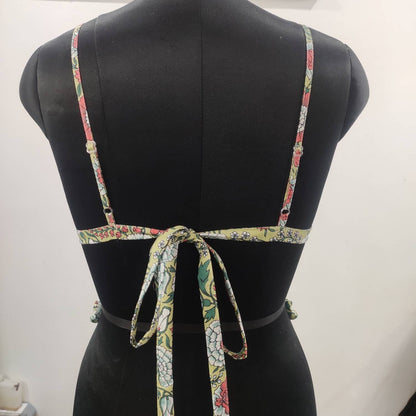 Cotton Bikini Block Print Swimsuit Women Sexy Swimwear Female High Cut Swimming Suit Sexy Bathing Suit Beach Wear New