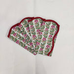 Piping scallop napkin, Cloth napkins, indian cotton napkins, party napkins, floral print napkins, table cloth napkins, bulk dinner napkins