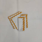 White linen cloth scallop napkins with embroidered trim for table decor 12''x12'' size set of 4