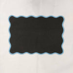 Black Table Linens PlaceMats Piping Mats and Cotton wave scallop cloth cocktail Placemats,fathers day gift