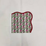 Piping scallop napkin, Cloth napkins, indian cotton napkins, party napkins, floral print napkins, table cloth napkins, bulk dinner napkins