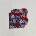 Wave scallop cloth napkin,gift for him, Piping Napkins,Indian soft Napkins, Set of 4, white napkin