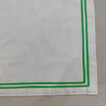 White Cotton Percale Scalloped Piping & Border Home decor Rectangle Tablecloth Washable Polycotton Table Cloth in Embroidery/Piping  Border