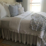 White Fringe Ruffle Gathered Bed Skirt - 8" to 39" Drop Length 1 PIECE BED SKIRT 3 Sided 100% Cotton Percale