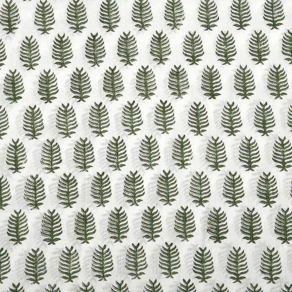 Juniper Green Hand-Block Printed Cotton Cloth