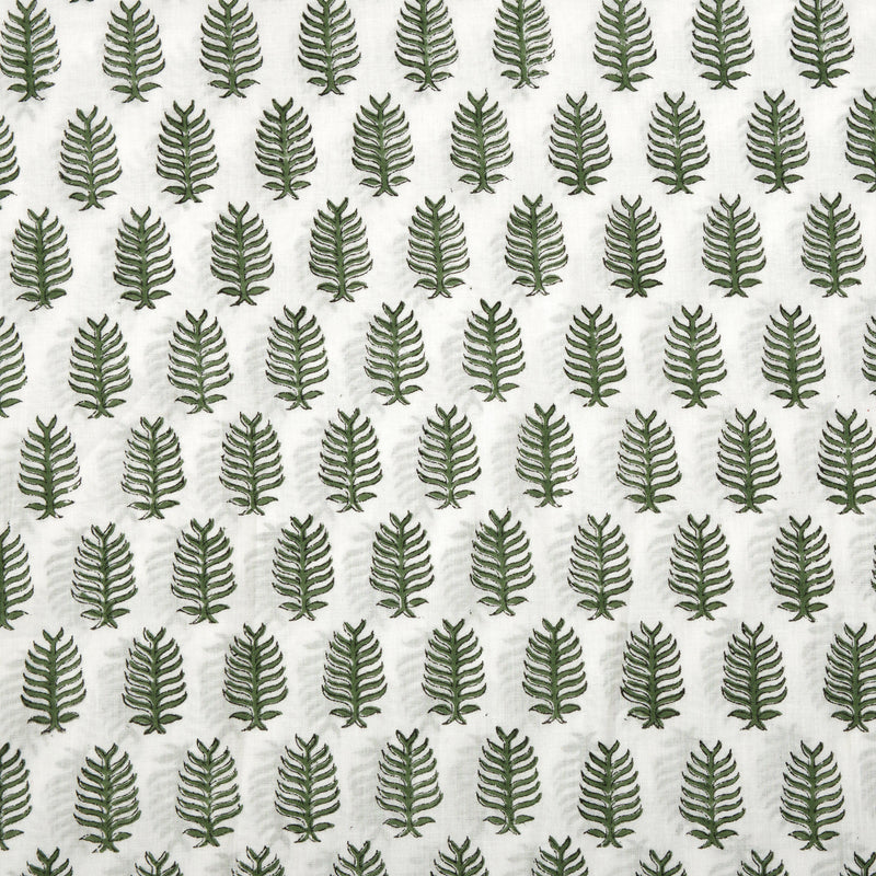 Juniper Green Hand-Block Printed Cotton Cloth
