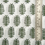 Juniper Green Hand-Block Printed Cotton Cloth