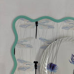 Table Linens Light Green PlaceMats Piping Mats and Cotton wave scallop cloth cocktail Placemats,fathers day gift