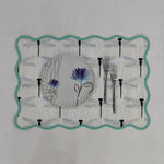 Table Linens Light Green PlaceMats Piping Mats and Cotton wave scallop cloth cocktail Placemats,fathers day gift