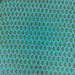 Turquoise leaf Floral 100% Cotton Quilting Fabric by the yard, India Block Print Fabric, fabric for Duvet Covers, Curtains, Dresses