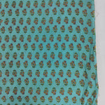 Turquoise leaf Floral 100% Cotton Quilting Fabric by the yard, India Block Print Fabric, fabric for Duvet Covers, Curtains, Dresses