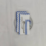 White Linen Embroidered fern napkins cloth scallop napkins set Wedding napkins for table decor 18''x18'' size set of 4 napkins