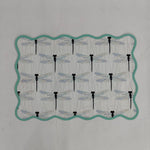 Table Linens Light Green PlaceMats Piping Mats and Cotton wave scallop cloth cocktail Placemats,fathers day gift