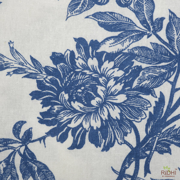 Incremental Blue and White Hand Printed Cotton Cloth