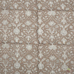 Taupe Color Hand-Block Printed Cotton Cloth