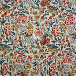 Sangria Red, Ginger Orange Hand-Block Printed Cotton Cloth