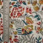Sangria Red, Ginger Orange Hand-Block Printed Cotton Cloth