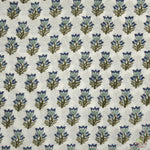 Dark Blue Sky, Adriatic Blue Hand-Block Printed Cotton Cloth