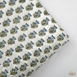 Dark Blue Sky, Adriatic Blue Hand-Block Printed Cotton Cloth
