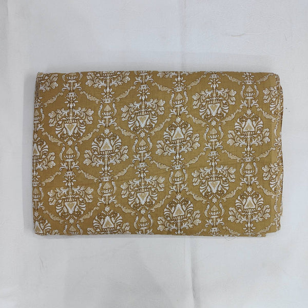 Light brown leaf Floral 100% Cotton Quilting Fabric by the yard, India Block Print Fabric, fabric for Duvet Covers, Curtains, Dresses
