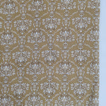 Light brown leaf Floral 100% Cotton Quilting Fabric by the yard, India Block Print Fabric, fabric for Duvet Covers, Curtains, Dresses