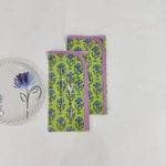 Indian Block Print, piping indian cotton napkins, hand printed napkins, cocktail napkins, table cloth napkins, floral housewarming gift