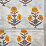 Yellow Floral 100% Cotton Quilting Fabric by the yard, India Block Print Fabric, fabric for Duvet Covers, Curtains, Dresses