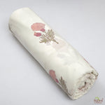 Salmon and Thulian Pink Hand-Block Printed Cotton Cloth