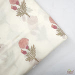 Salmon and Thulian Pink Hand-Block Printed Cotton Cloth