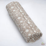 Taupe Color Hand-Block Printed Cotton Cloth