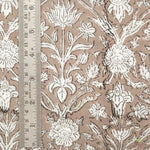 Taupe Color Hand-Block Printed Cotton Cloth