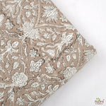 Taupe Color Hand-Block Printed Cotton Cloth